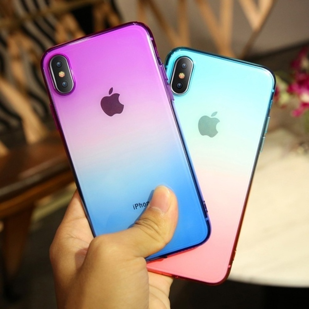 Purple Pink silicone Apple iPhone 8 Case - Picture 2 of 4